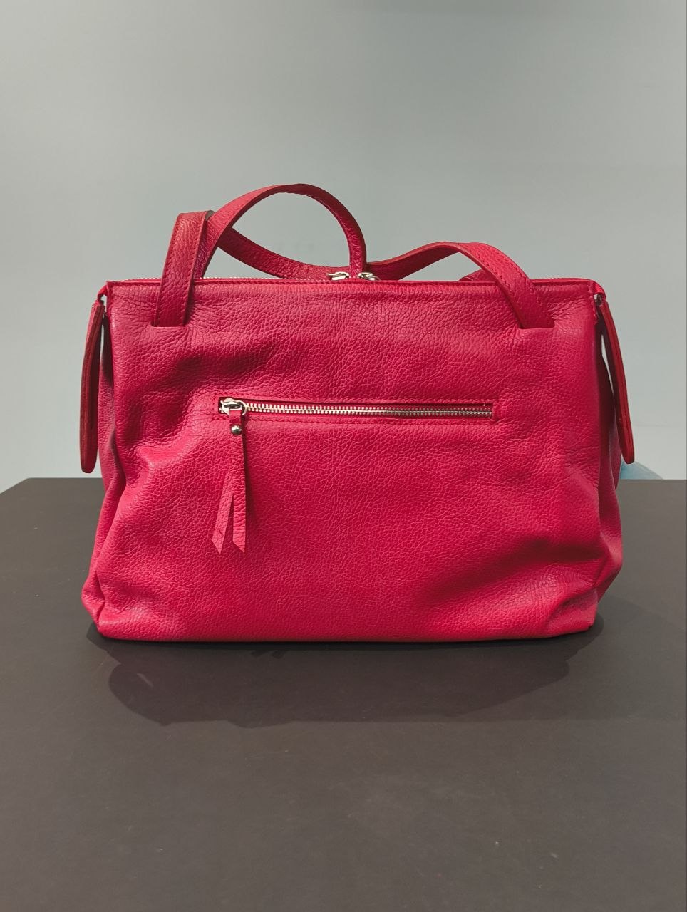 Borsa a Spalla in Dollaro Leather Rosso