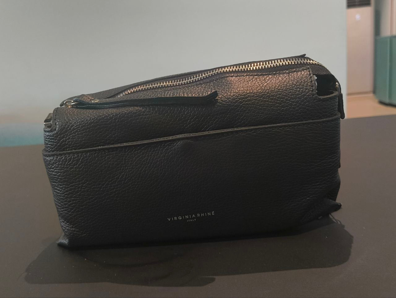 Borsa a Spalla in Dollaro Leather Nero