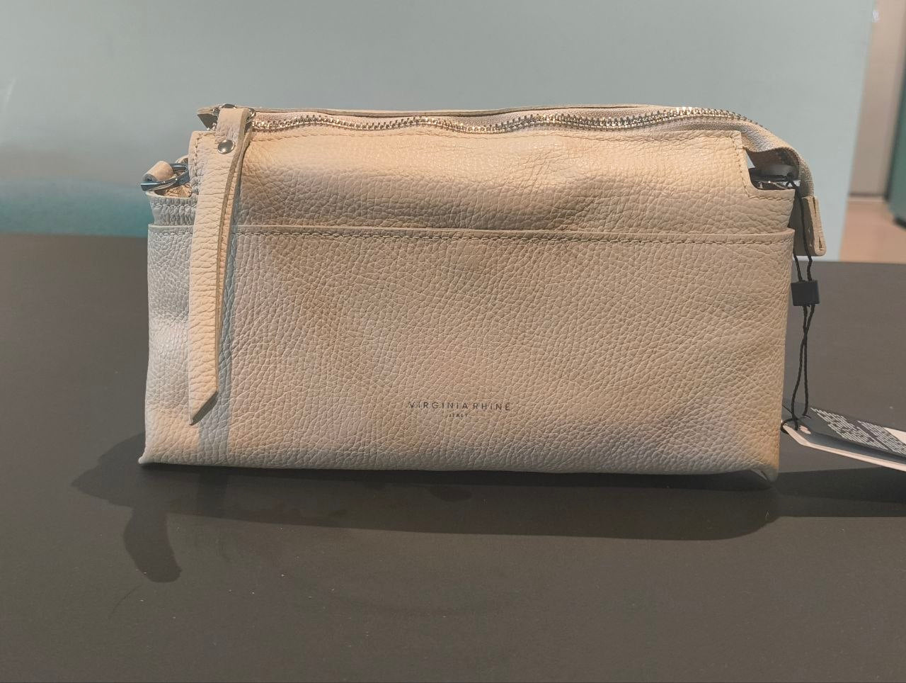 Borsa a Spalla in Dollaro Leather Panna