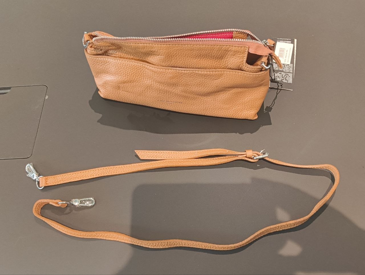 Borsa a Spalla in Dollaro Leather Cognac