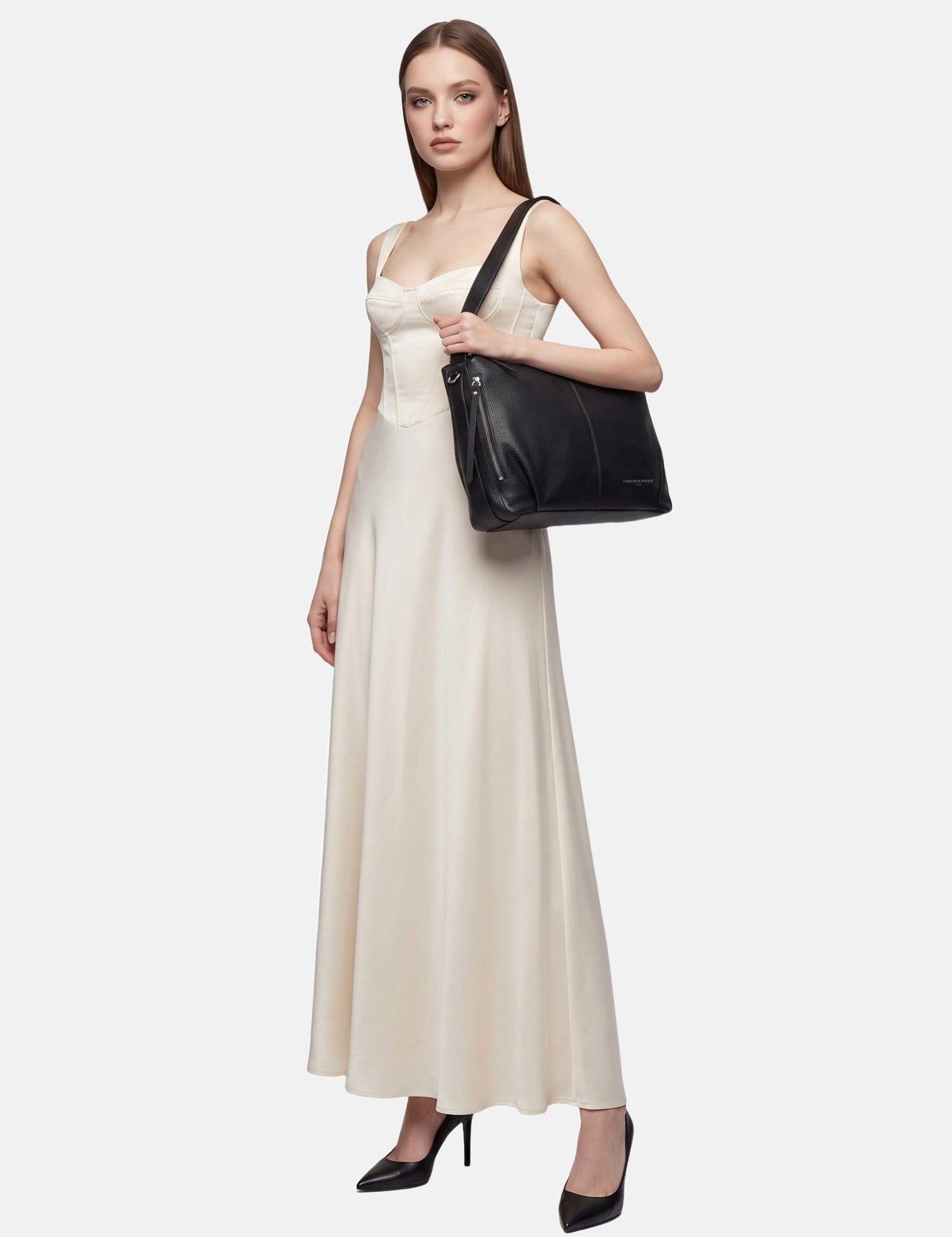 Borsa a Spalla in Vera Pelle Nero