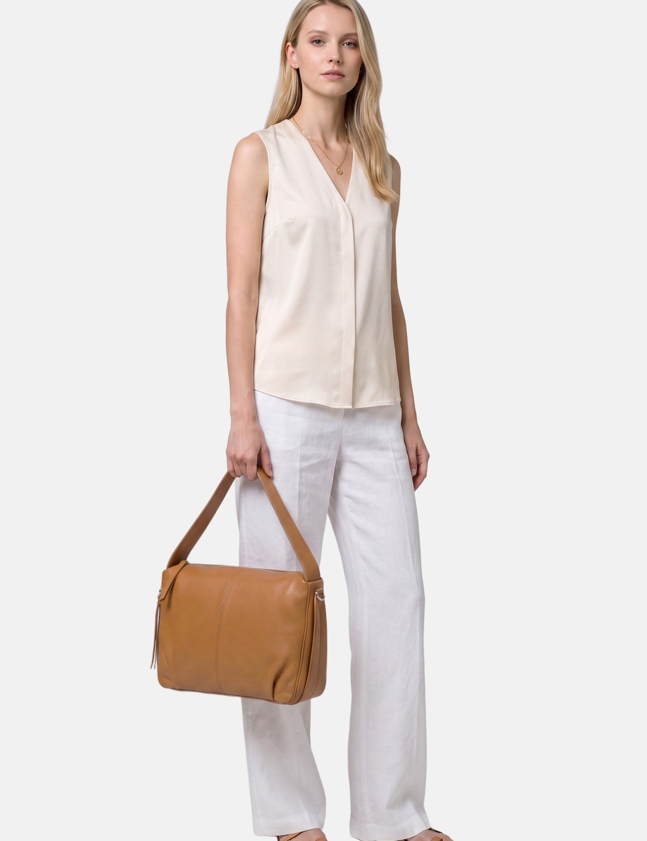 Borsa a Spalla in Vera Pelle Cognac