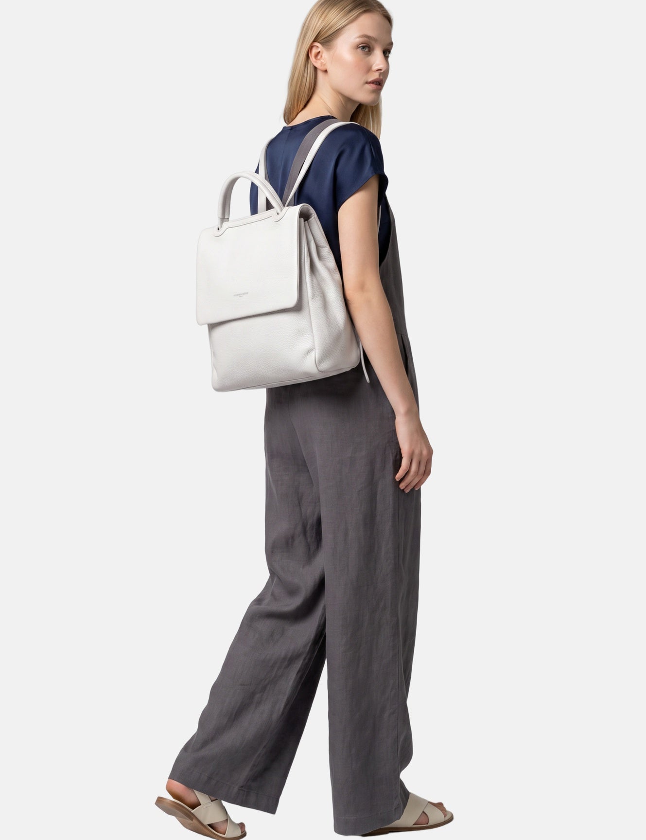 Zaino in Vera Pelle Bianco