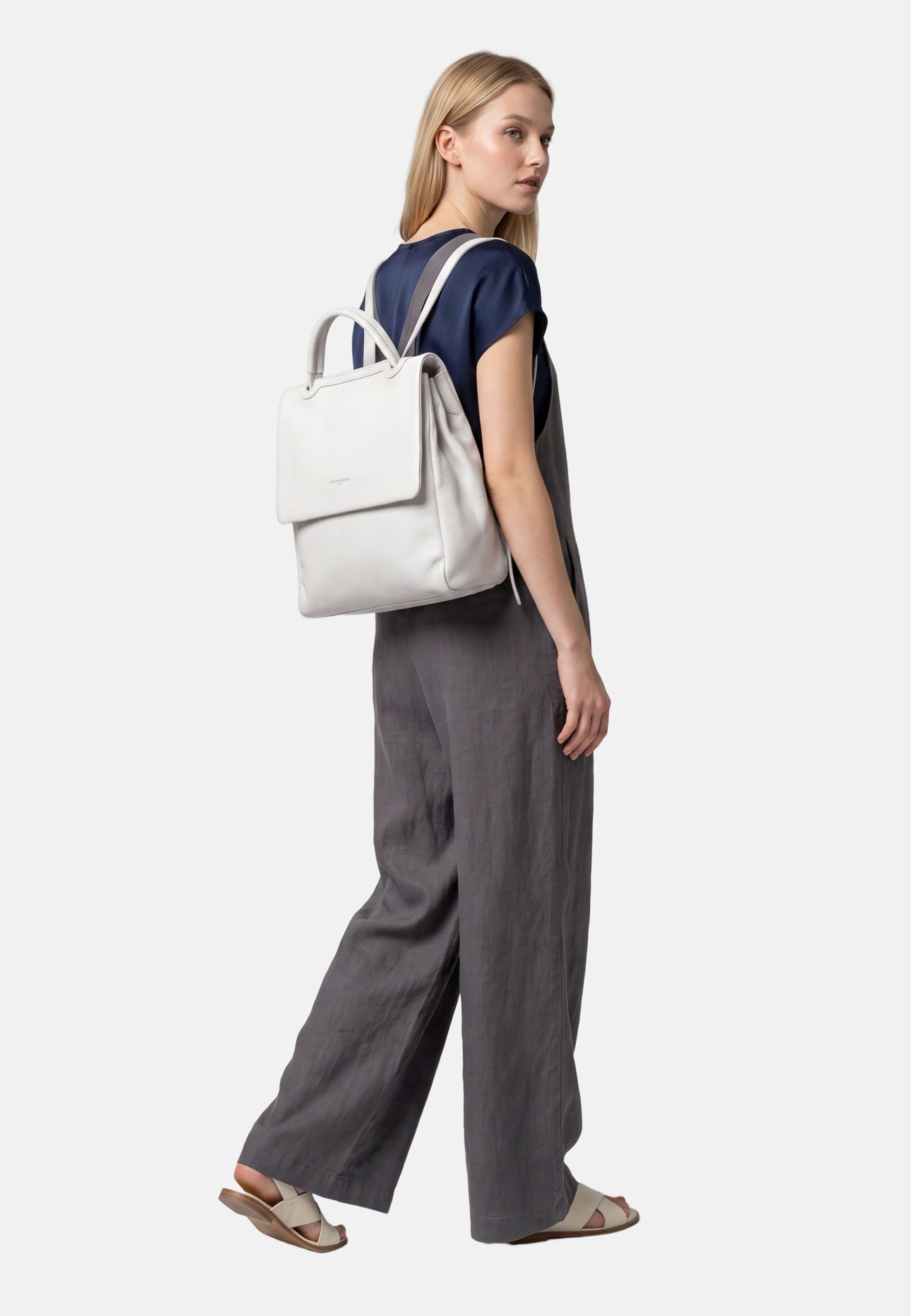 Zaino in Vera Pelle Bianco
