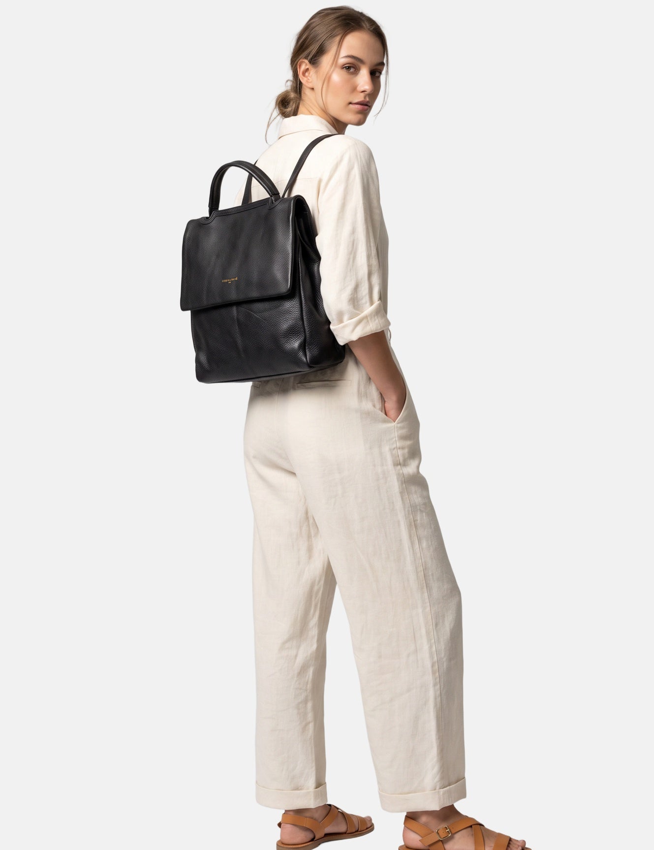 Zaino in Vera Pelle Nero