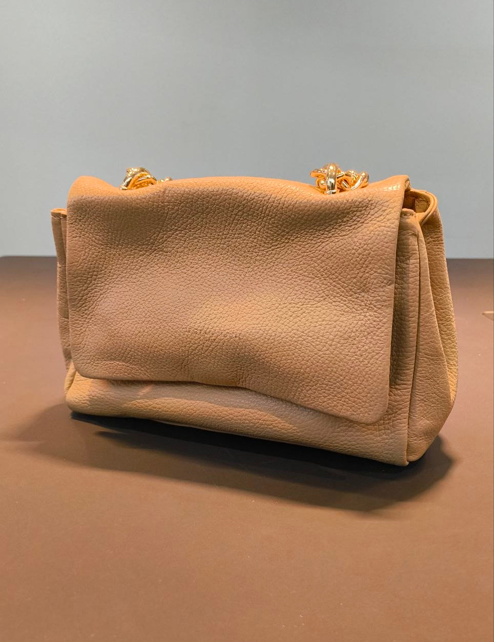 Borsa a Tracolla in Vera Pelle Sabbia