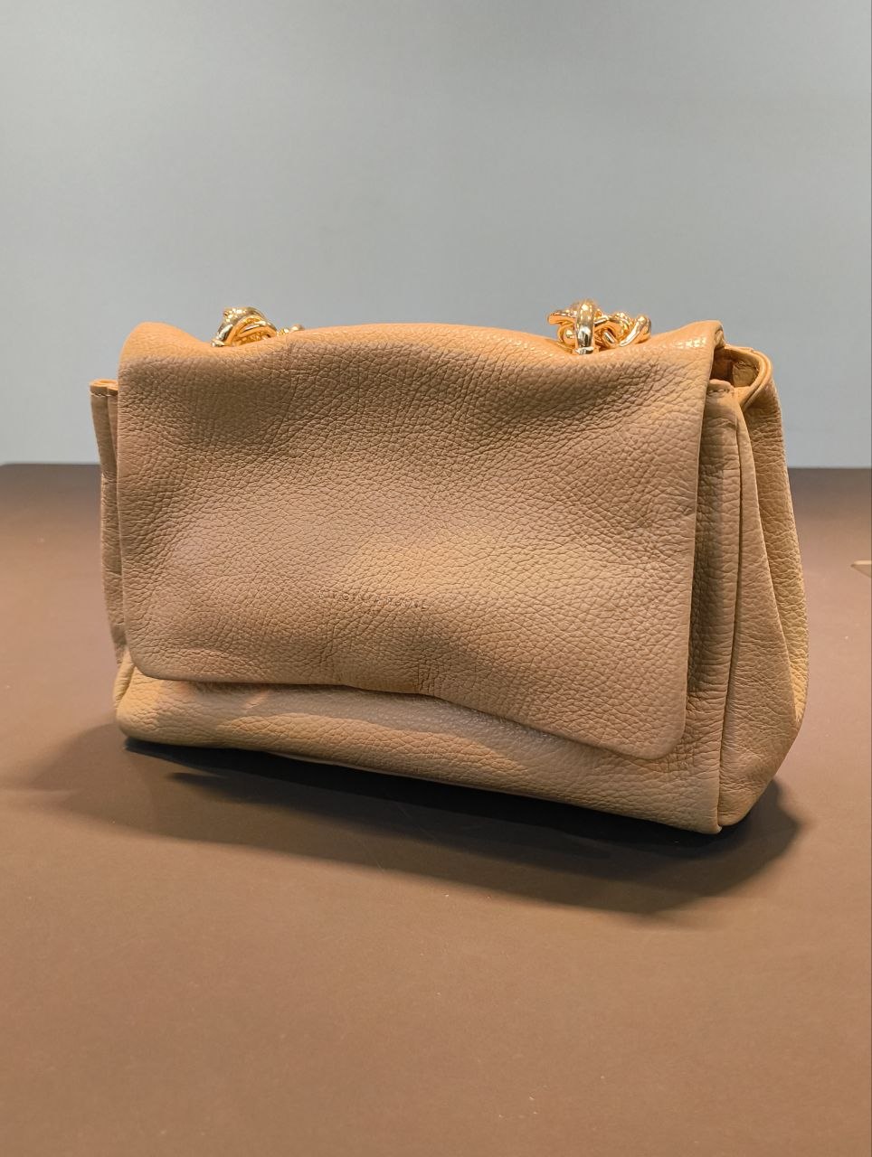 Borsa a Tracolla in Vera Pelle Sabbia