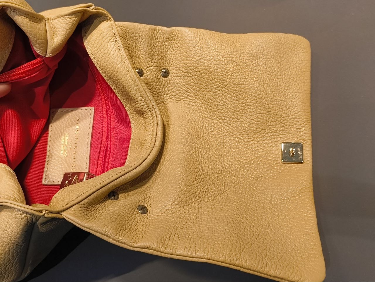 Borsa a Tracolla in Vera Pelle Sabbia