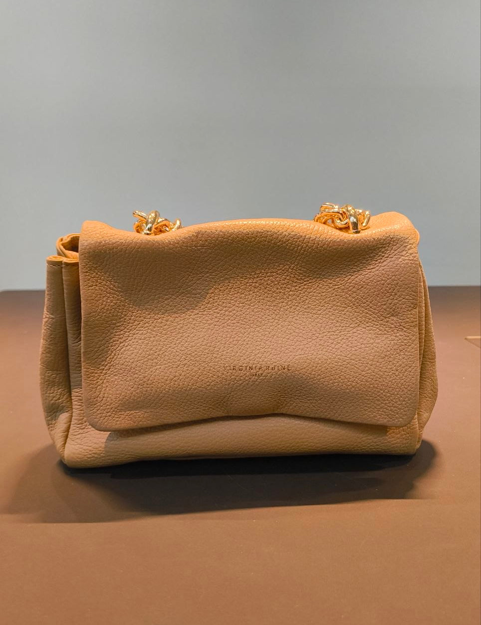 Borsa a Tracolla in Vera Pelle Sabbia