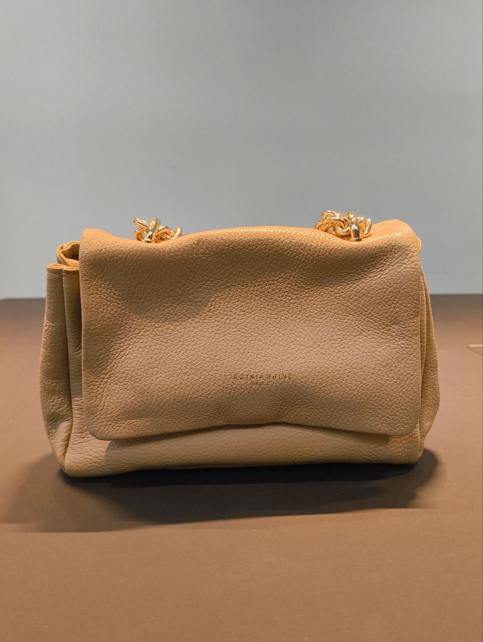 Borsa a Tracolla in Vera Pelle Sabbia