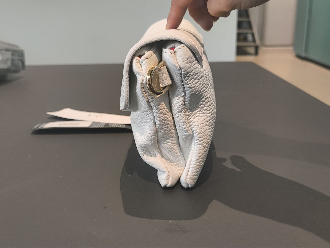Borsa a Tracolla in Vera Pelle Bianco