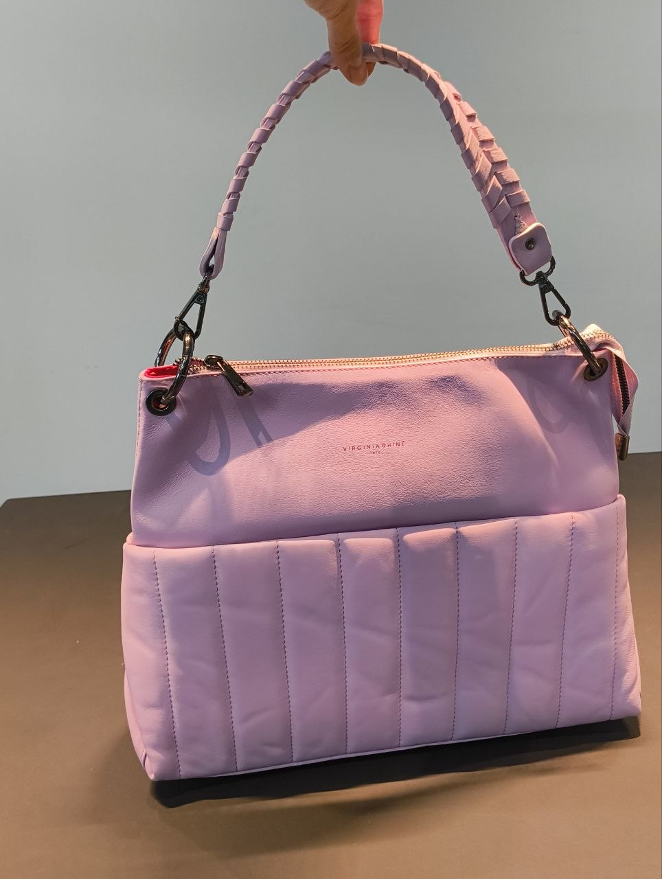 Borsa a Spalla in Sauvage Leather Lilla