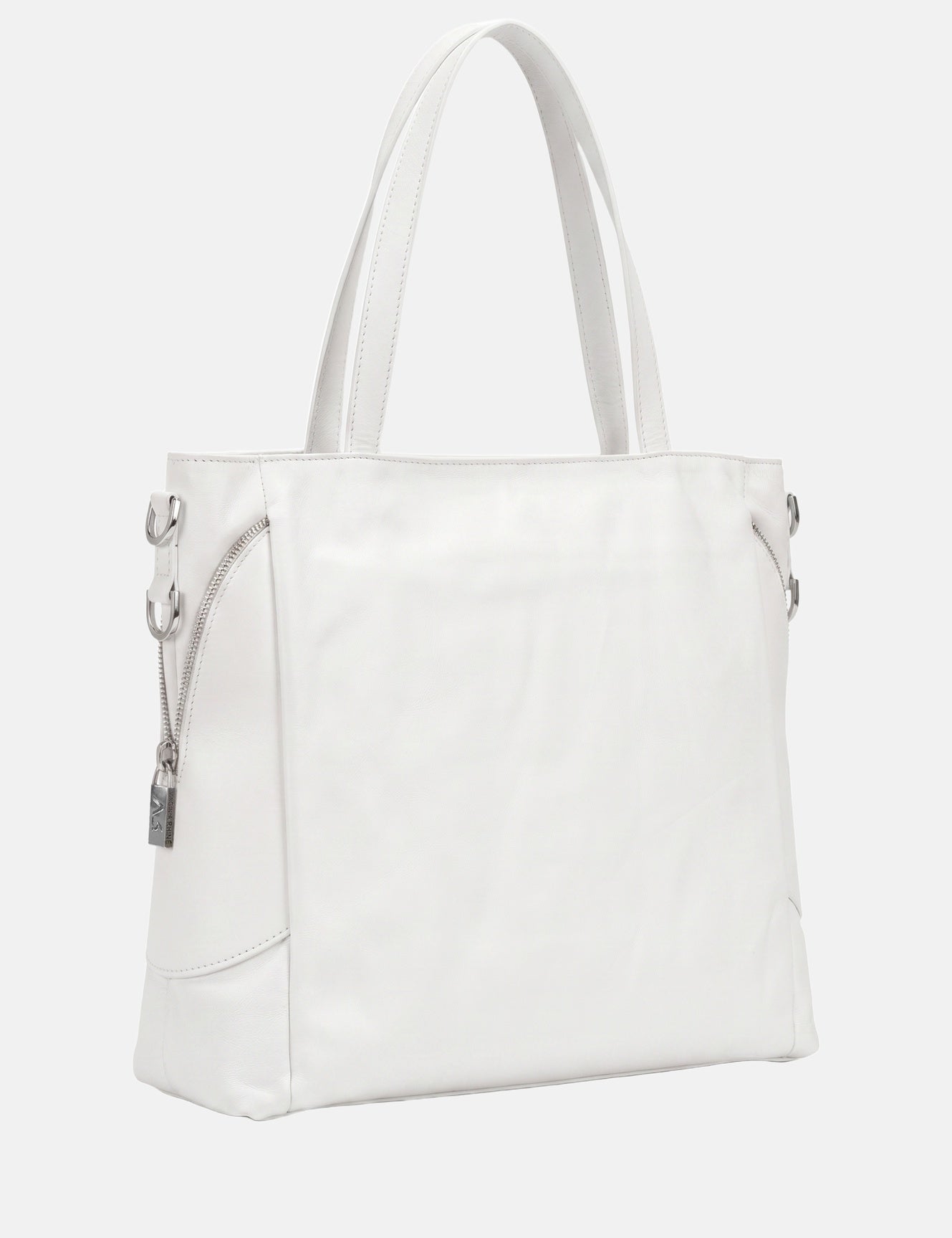 Borsa a Spalla in Vera Pelle Bianco