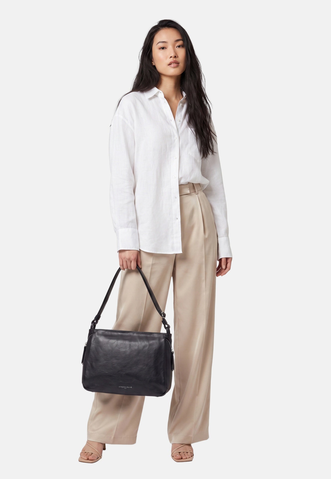 Borsa a Spalla in Vera Pelle Nero