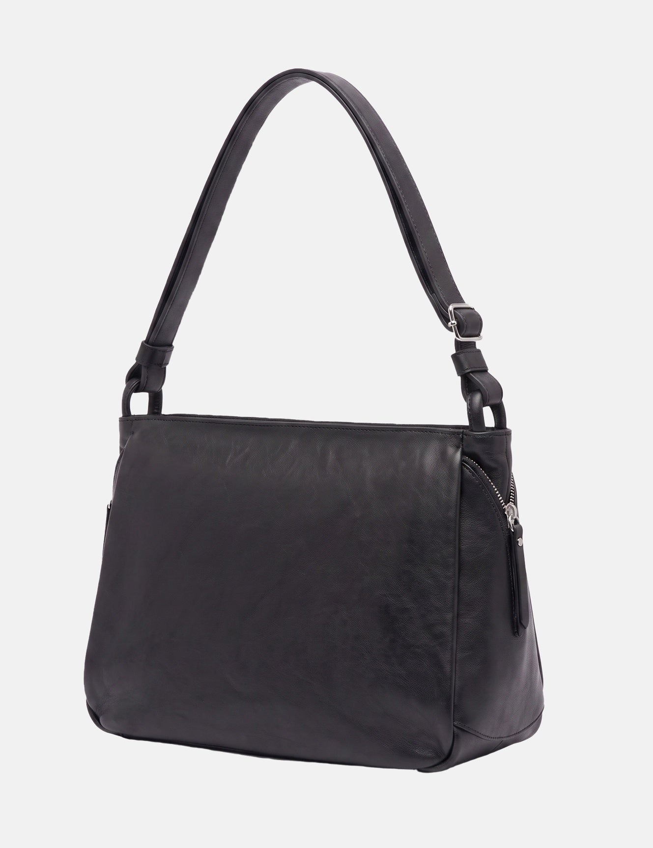 Borsa a Spalla in Vera Pelle Nero