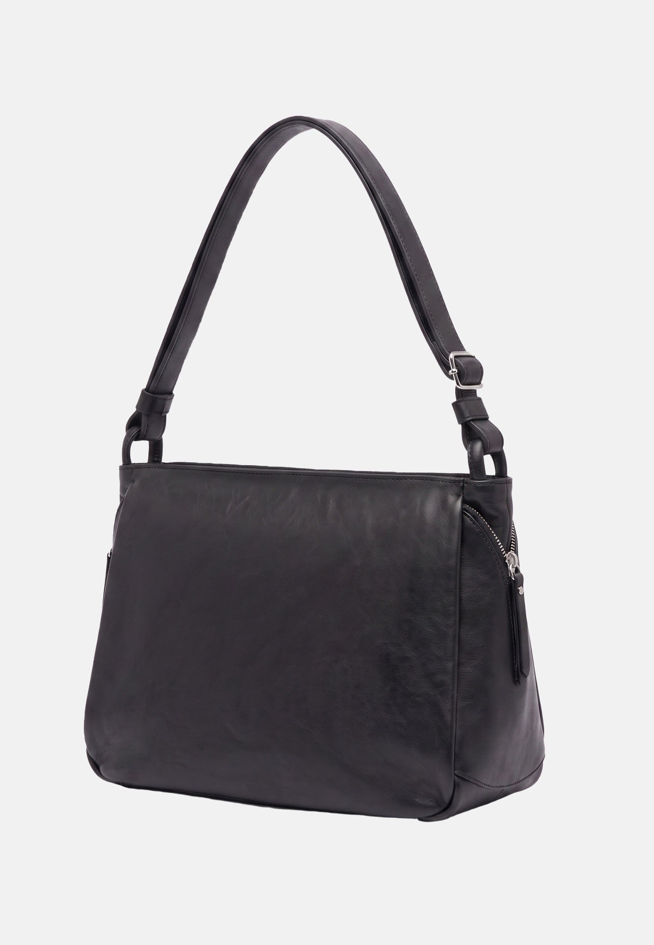 Borsa a Spalla in Vera Pelle Nero