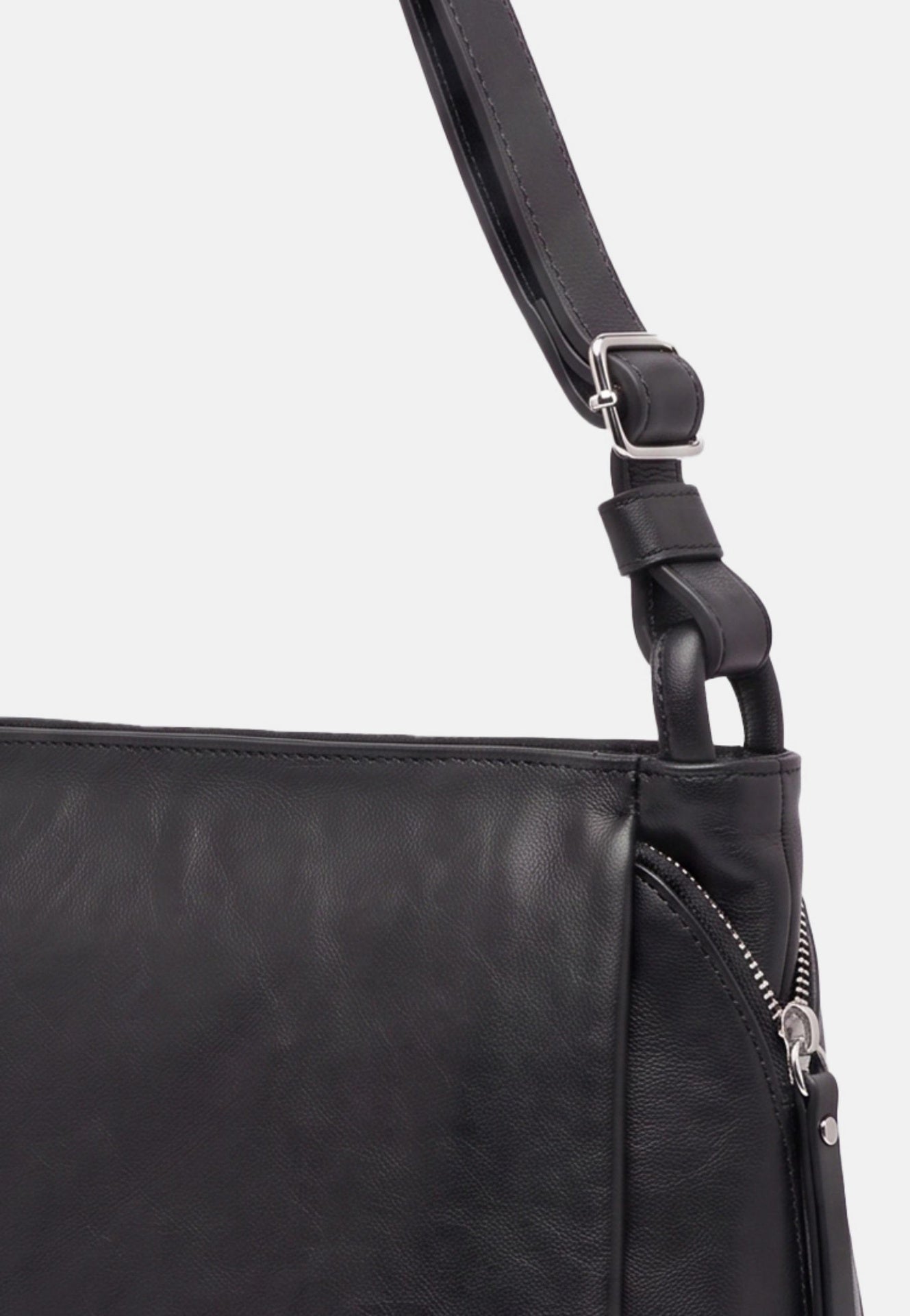 Borsa a Spalla in Vera Pelle Nero