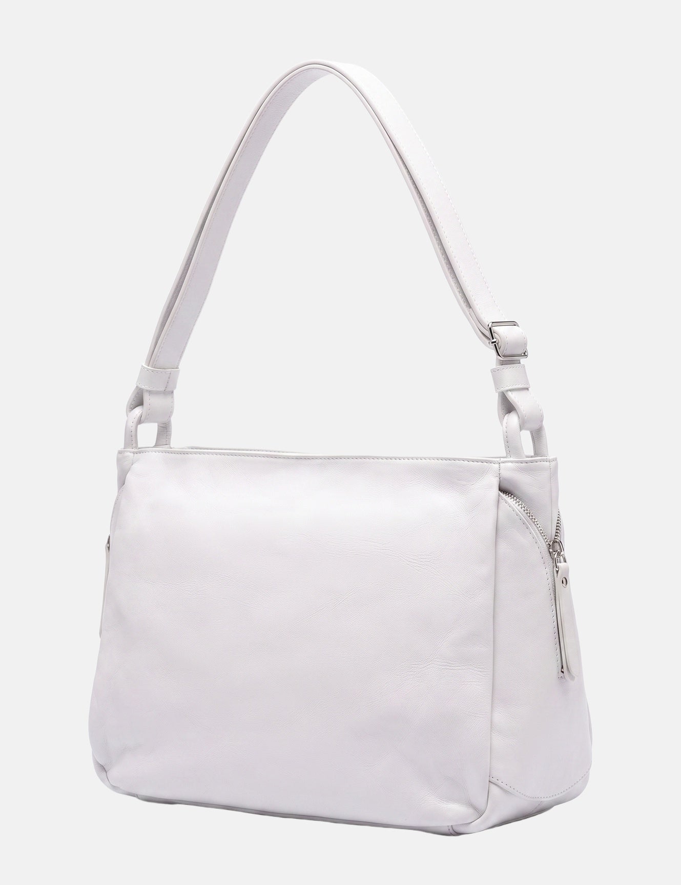 Borsa a Spalla in Vera Pelle Bianco
