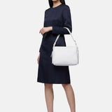 Borsa a Spalla in Sauvage Leather Bianco