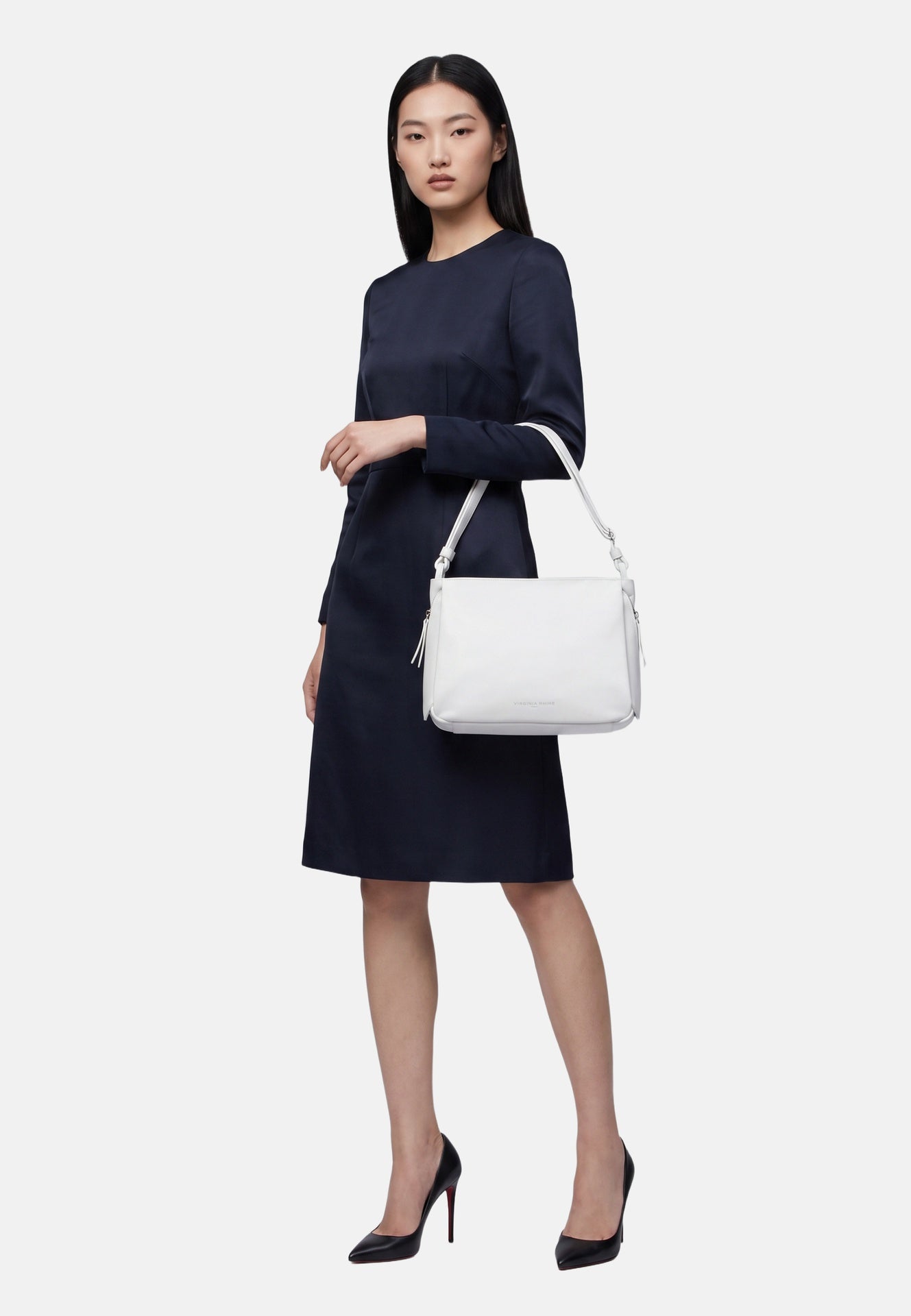 Borsa a Spalla in Sauvage Leather Bianco