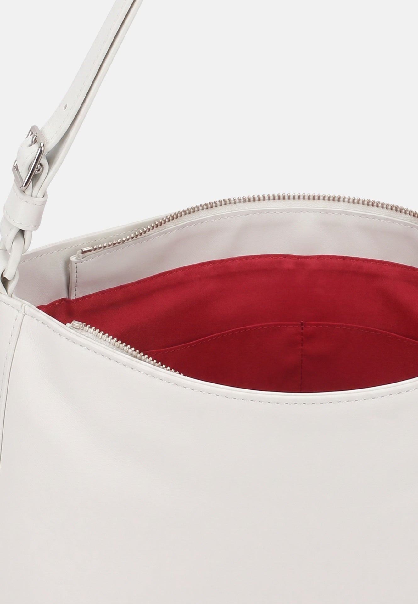 Borsa a Spalla in Sauvage Leather Bianco