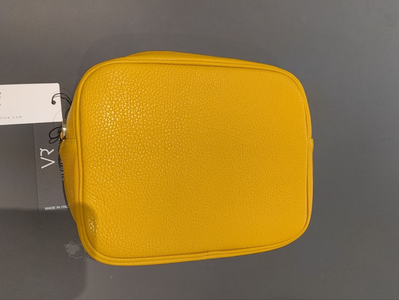 Borsa a Tracolla in Dollaro Leather Giallo Scuro
