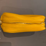 Borsa a Tracolla in Dollaro Leather Giallo Scuro