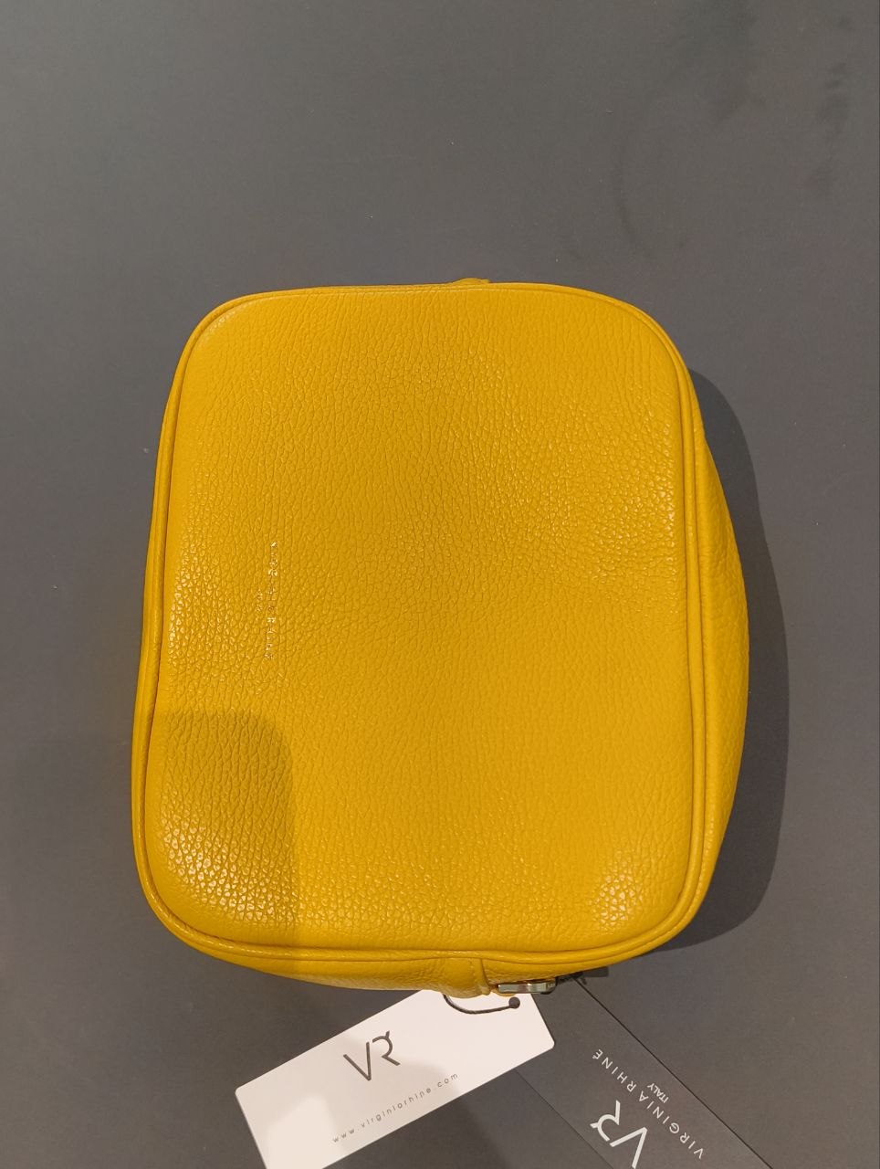 Borsa a Tracolla in Dollaro Leather Giallo Scuro