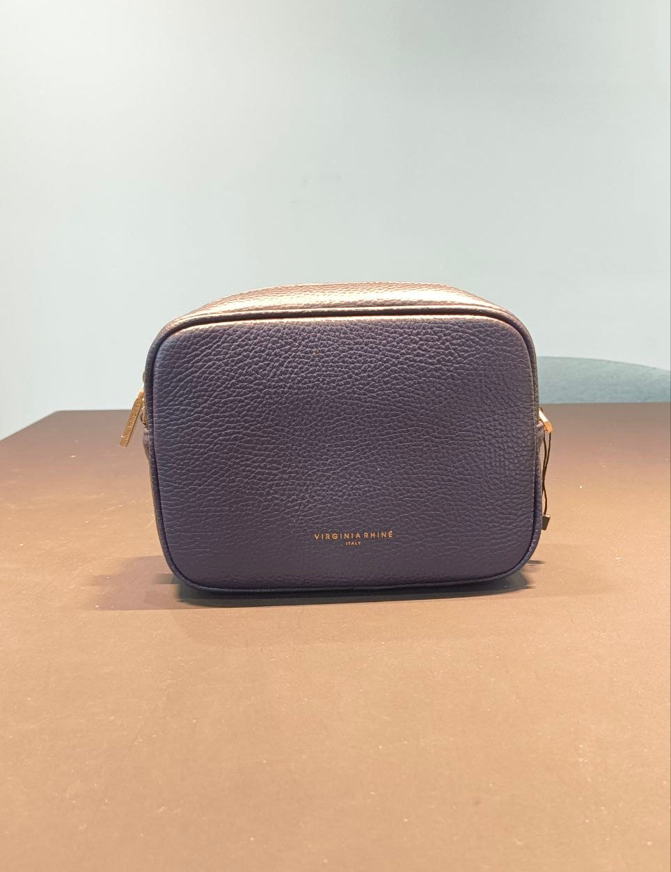 Borsa a Tracolla in Dollaro Leather Blu