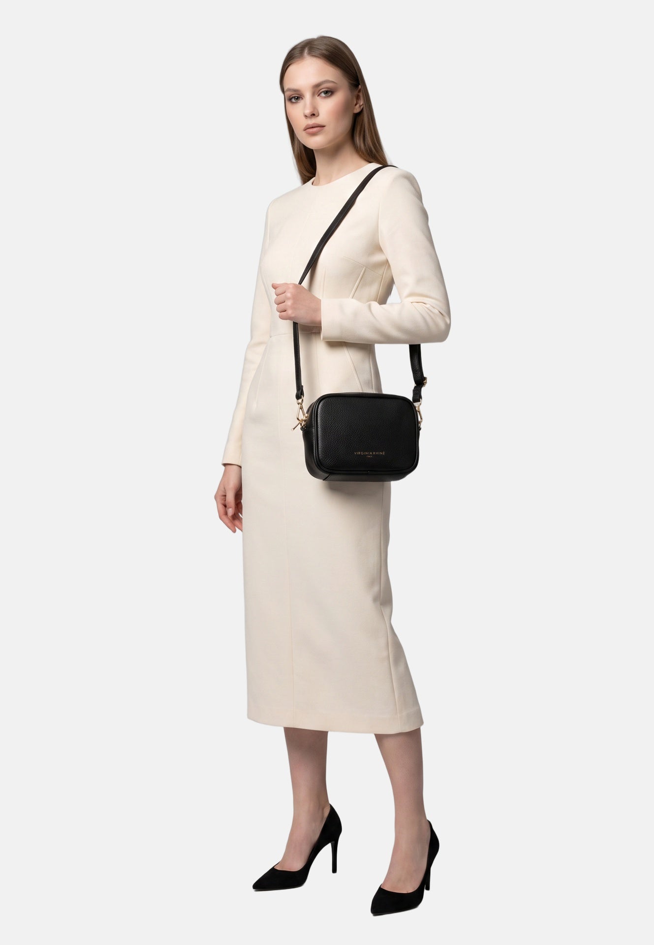 Borsa a Tracolla in Vera Pelle Nero