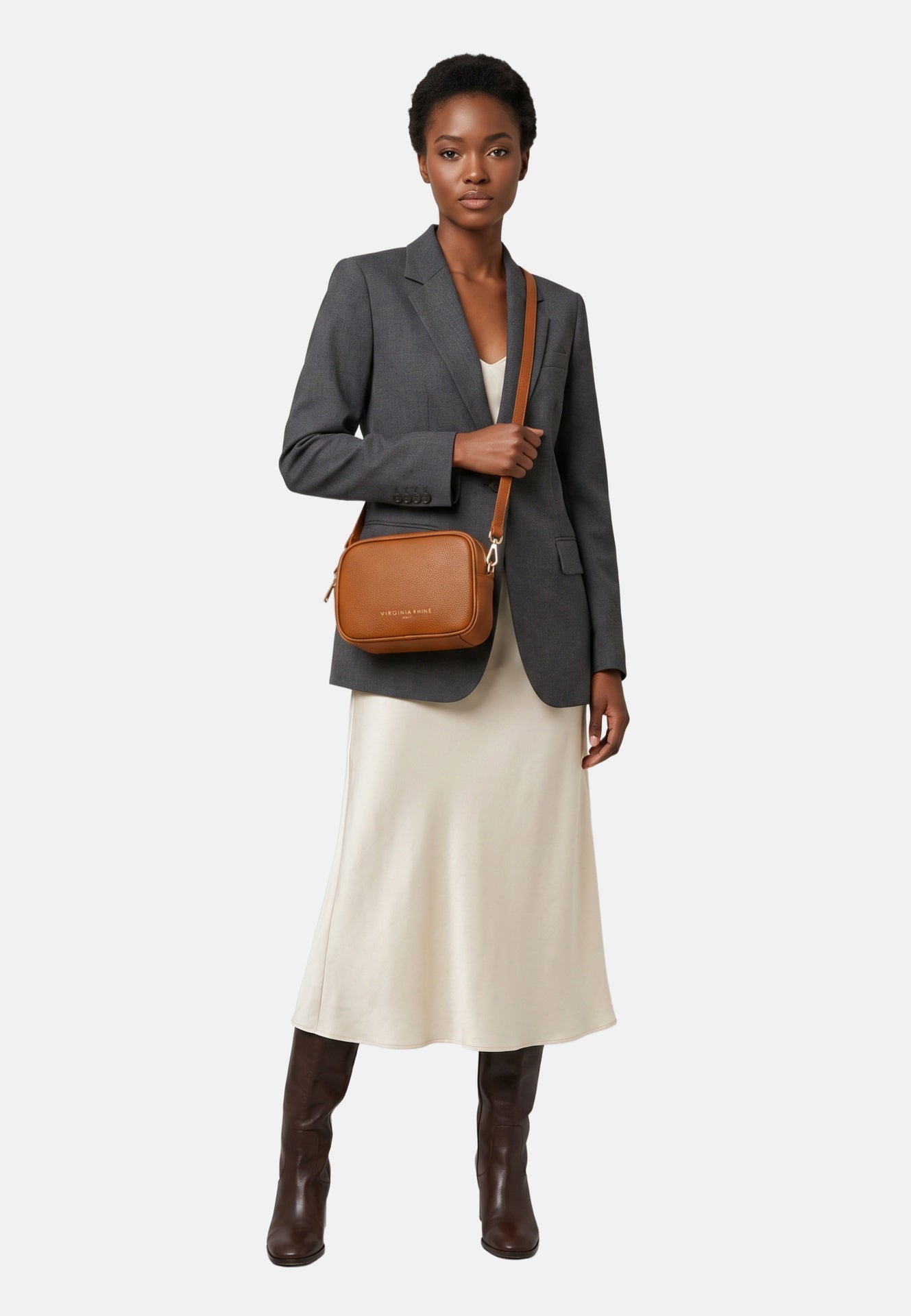 Borsa a Tracolla in Vera Pelle Cognac