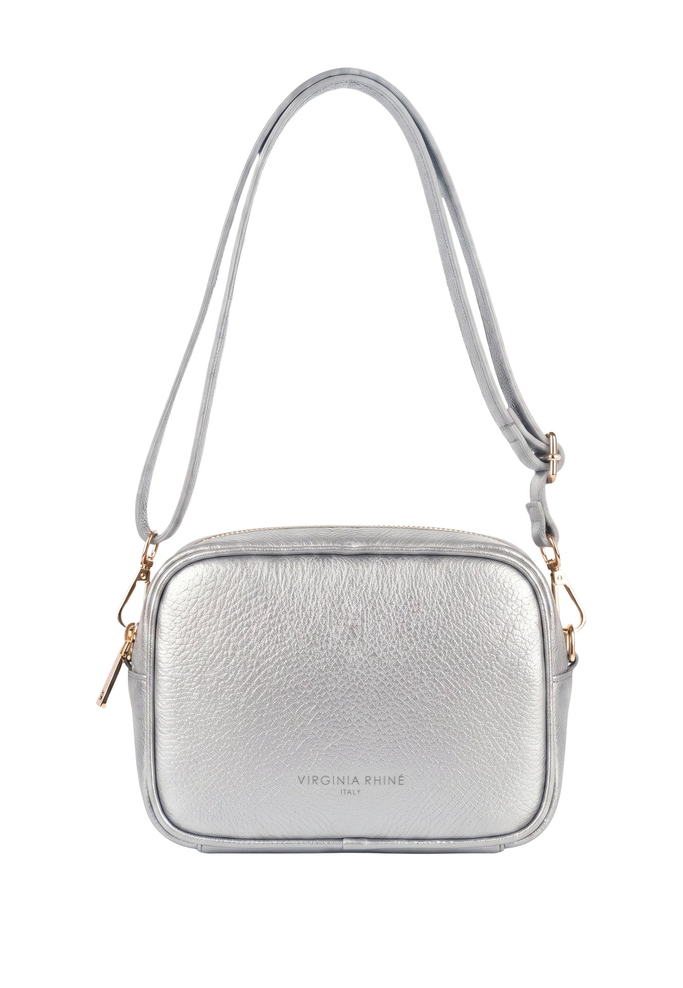 Borsa a Tracolla in Vera Pelle Argento