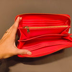 Portafoglio in Vera Pelle Rosso