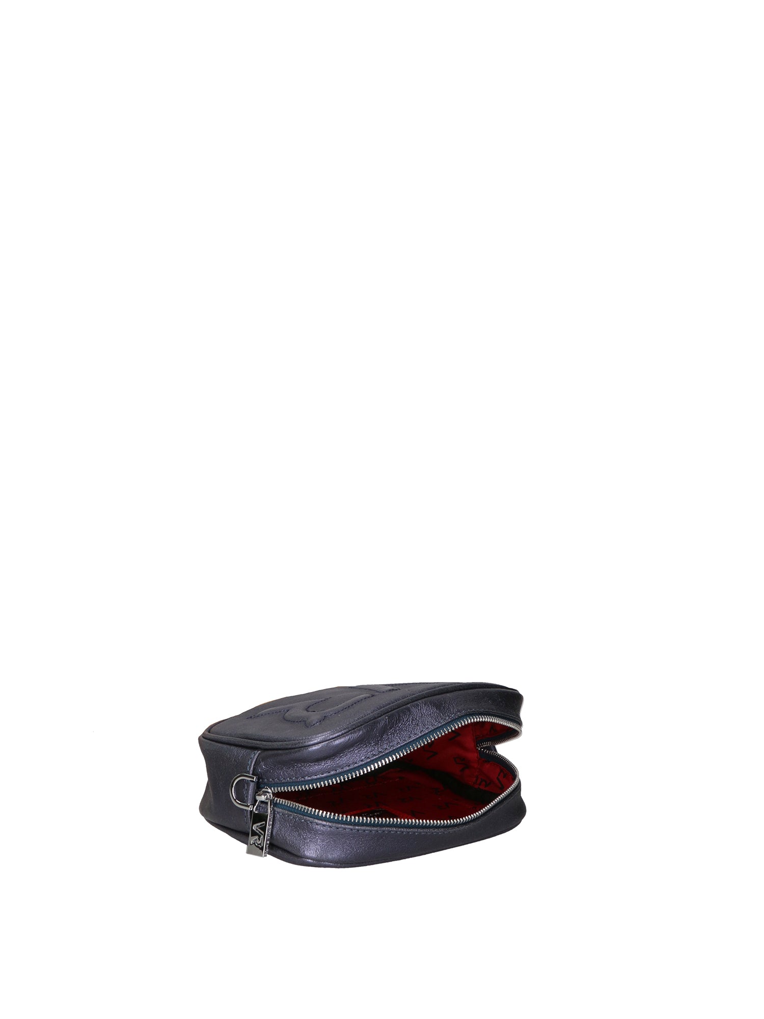 Borsa a Tracolla in Genuine Printed Suede Leather Blu