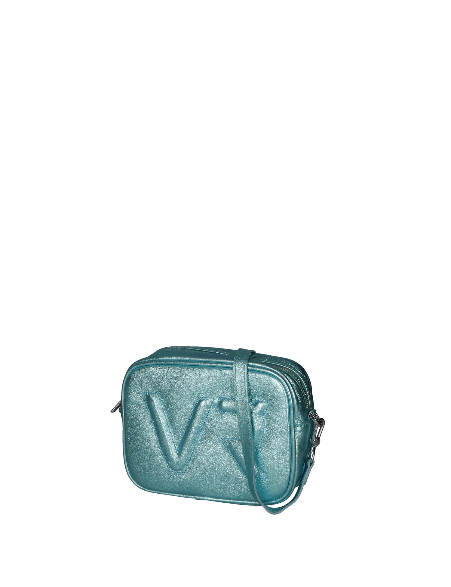 Borsa a Tracolla in Genuine Printed Suede Leather Turchese