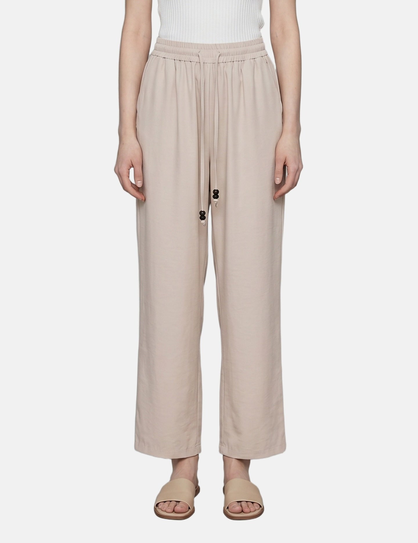 Pantaloni in Cotone Beige