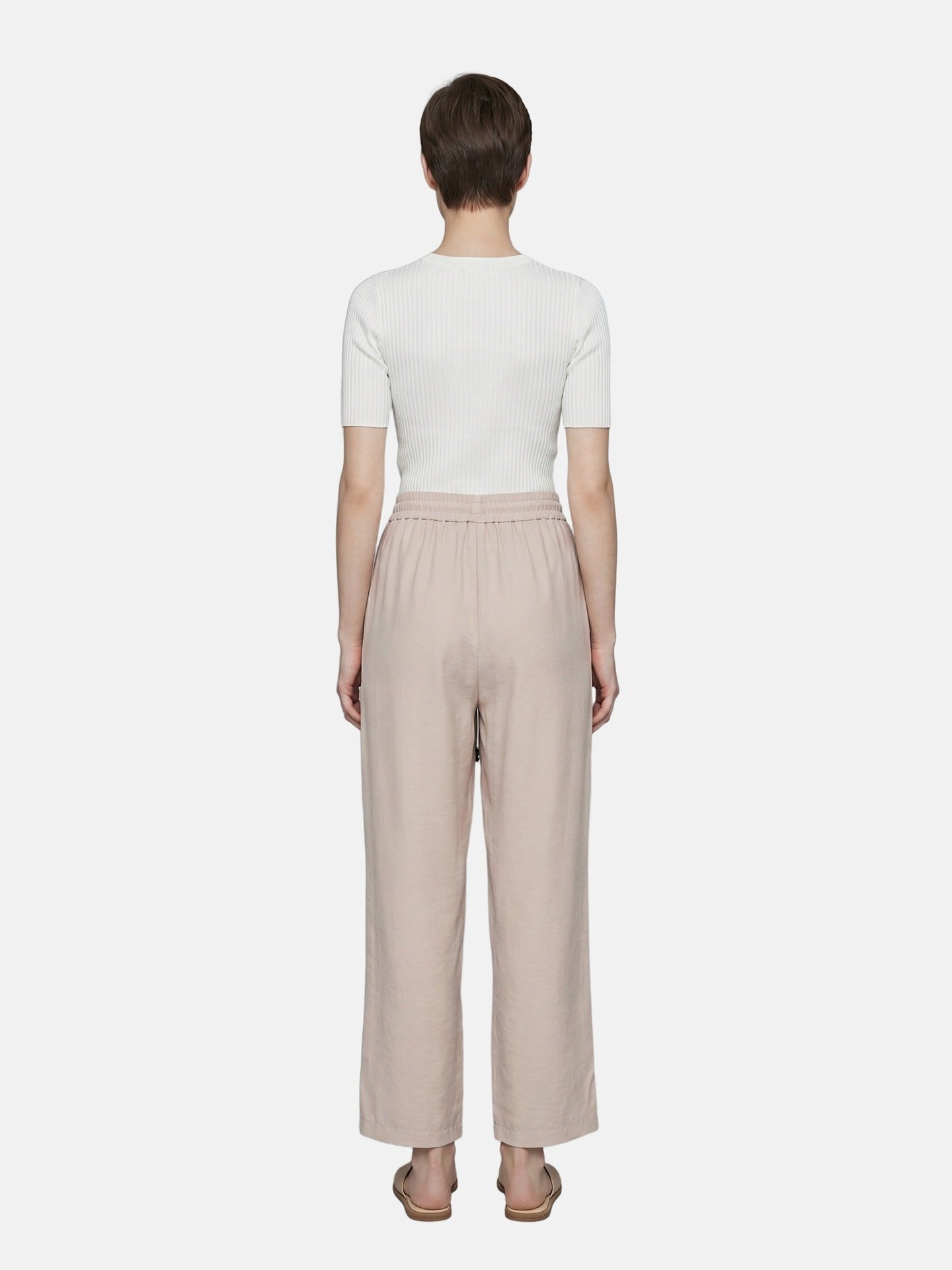 Pantaloni in Cotone Beige