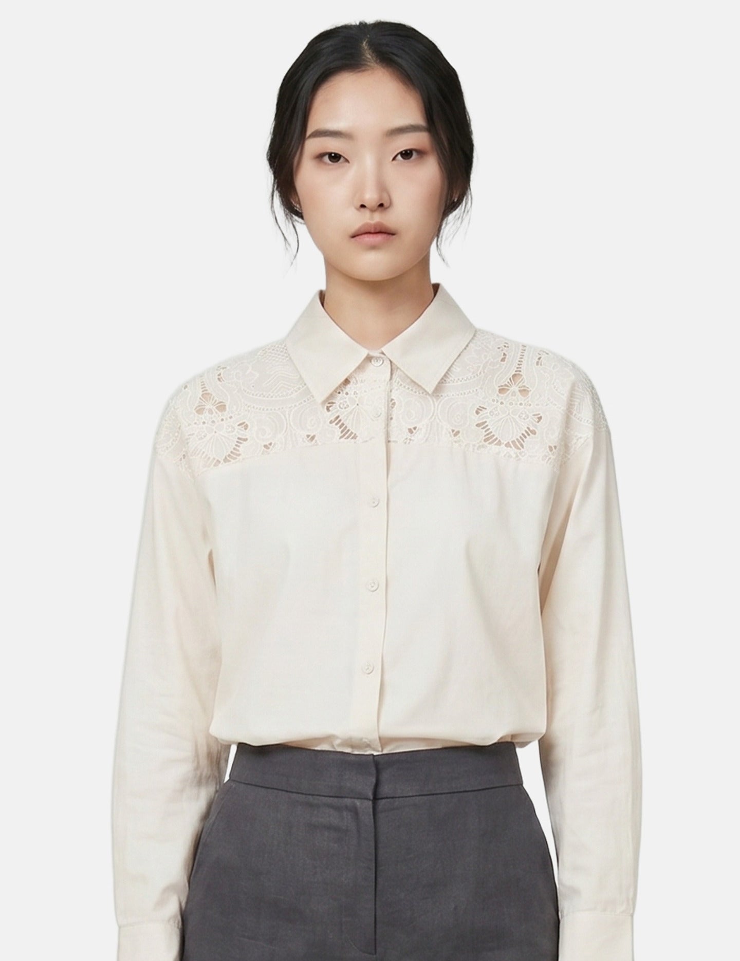 Camicia in Cotone Beige