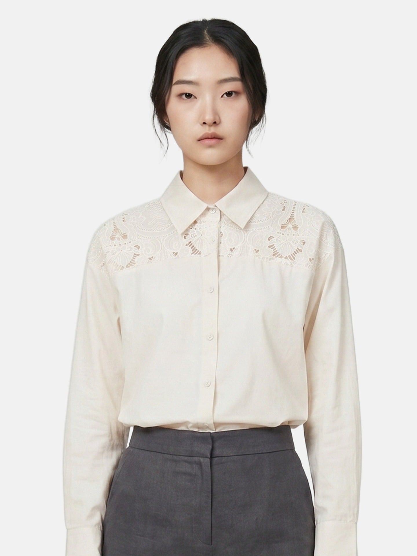 Camicia in Cotone Beige