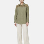 Camicia in Cotone Verde Militare