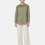 Camicia in Cotone Verde Militare