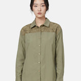 Camicia in Cotone Verde Militare