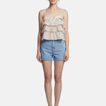 Canotta in Cotone Beige Scuro