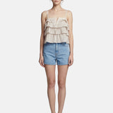 Canotta in Cotone Beige Scuro