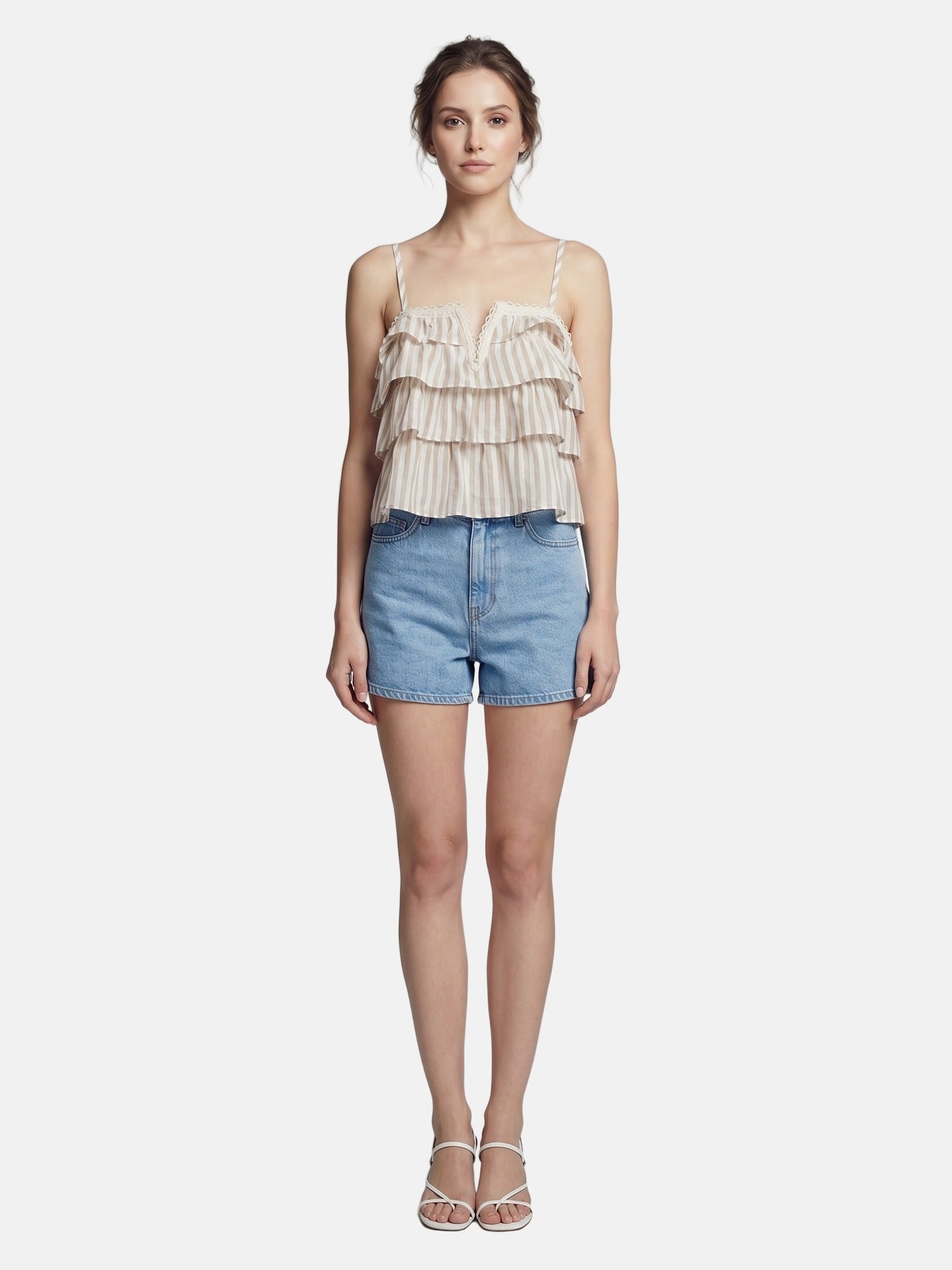 Canotta in Cotone Beige Scuro