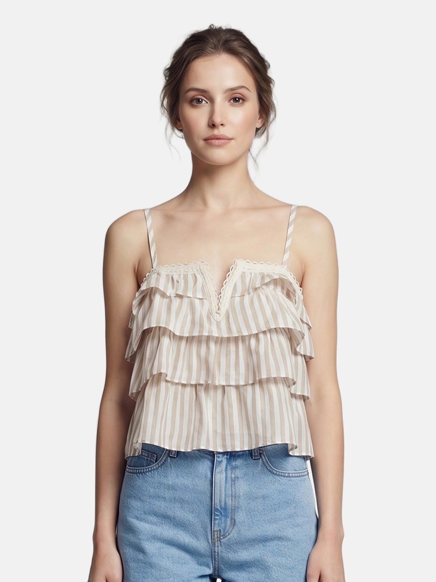 Canotta in Cotone Beige Scuro