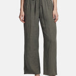 Pantaloni in Viscosa Verde Militare