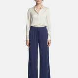 Pantaloni in Viscosa Blu Scuro