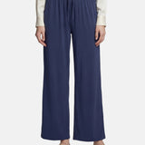 Pantaloni in Viscosa Blu Scuro