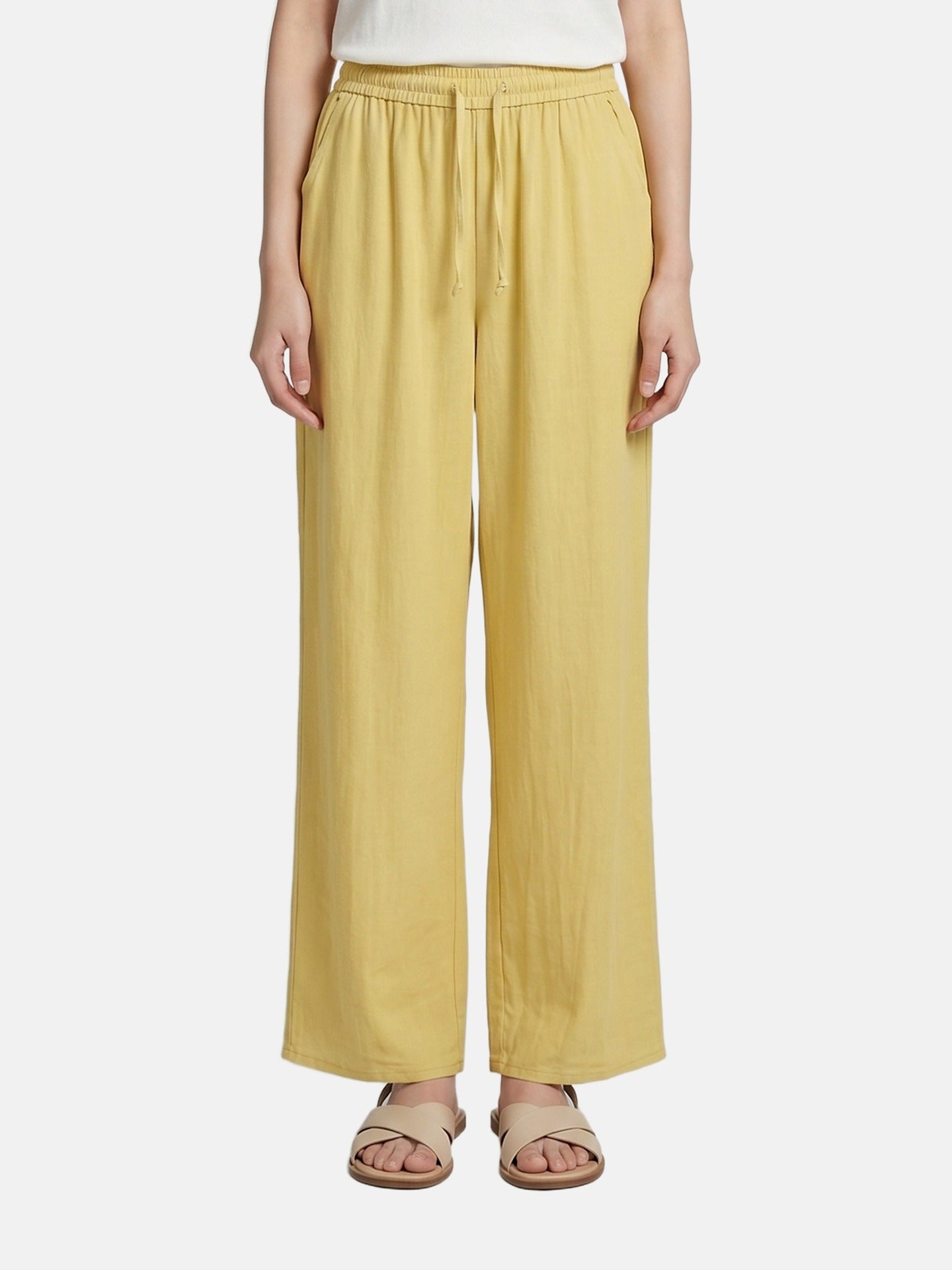 Pantaloni in Viscosa Giallo